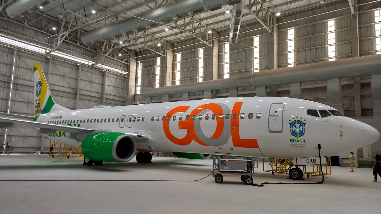 Gol apresenta 737 com pintura da Copa do Mundo