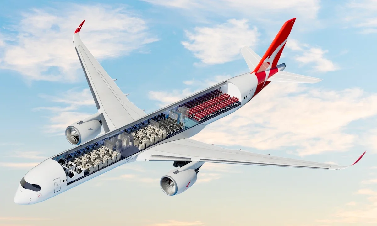 Qantas revela detalhes do interior de seus futuros A350-1000
