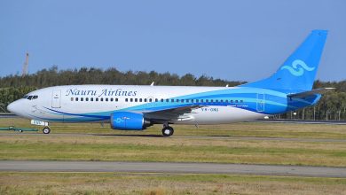 Longa jornada: 737 da Nauru Airlines voa até o Reino Unido