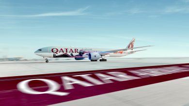 Qatar Airways divulga nova pintura em 777 para o Grande Prêmio de F1 do Catar 2023